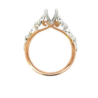 18kt Tu-Tone Gold Vintage Natural Diamonds Semi-Mount Ring (0.14ct)