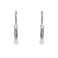 18kt White Gold Round Natural Diamond Drop Earrings (.08ct)