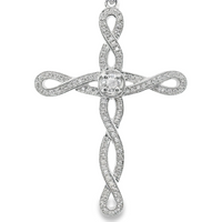 18kt White Gold Natural Diamond Cross Pendant (0.28ct)