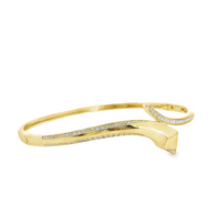 18kt Yellow Gold Natural Diamond Snake Bangle Bracelet (.52ct)