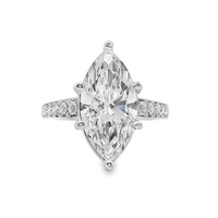 Platinum Gold Lab-Grown Marquise Diamond Engagement Ring (4.36ct)