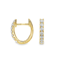 18kt Yellow Gold Natural Round Diamond Small Hoop Earrings (.27ct)