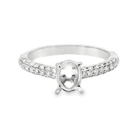 18kt White Gold Natural Round Diamond Semi-Mount Ring (.43ct)