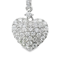 18kt White Gold Natural Diamond Heart Pendant (0.58ct)