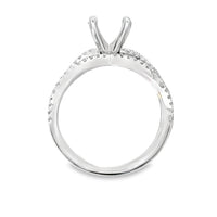 18kt White Gold Twist Natural Diamonds Semi-Mount Ring (0.35ct)