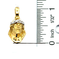 18kt Two-Tone Gold Italian Made Christ Head Pendant (5.7g)