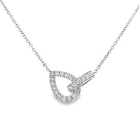 18kt White Gold Natural Diamond Interlocking Pendant (0.38ct)