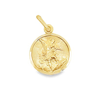 18kt Yellow Gold Italian Made 15mm St. Michael Medal (2.69g)