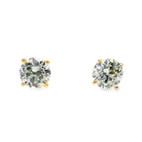 14kt Yellow Gold Lab-Grown Round Diamond Four-Prong Martini Style Stud Earrings (3.01ct)