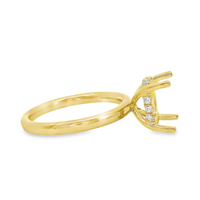 18kt Yellow Gold Natural Round Diamond Semi-Mount Ring (.12ct)