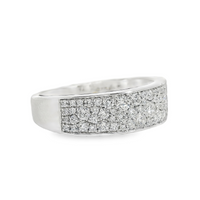 18kt White Gold Natural Round Diamond Pavé Wedding Ring (.70ct)