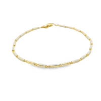 14kt Two-Tone 7" 1.6mm Fancy Link Bracelet (3.3g)