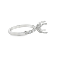 18kt White Gold Natural Round Diamond Semi-Mount Ring (.51ct)