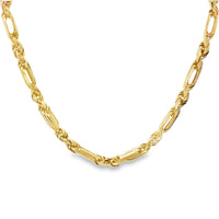 18kt Yellow Gold 7.5mm 28" Figarope Chain