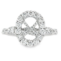 18K White Gold Round Diamond Semi-Mount Ring (.88ct)