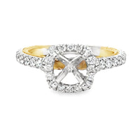 18kt White Gold Halo Natural Diamonds Semi-Mount Ring (0.69ct)