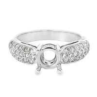 18kt White Gold Pave Natural Diamonds Semi-Mount Ring (0.56ct)