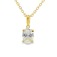 18kt Yellow Gold Lab-Grown Oval Diamond and Natural Round Diamonds Pendant (2.09ct)