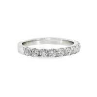 18kt White Gold Natural Round Diamond Wedding Ring (.63ct)