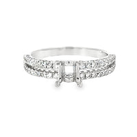18kt White Gold Split Shank Natural Diamonds Semi-Mount Ring (0.51ct)
