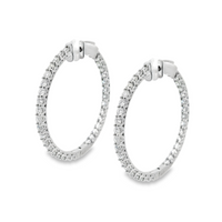 14kt White Gold Lab-Grown Diamond Large Hoop Earrings (1.95ct)