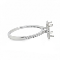 18kt White Gold Full-Cut Diamond Halo Semi-Mount Ring (.27ct)