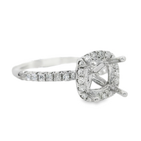 18kt White Gold Round Diamond Halo Semi-Mount Ring (.38ct)