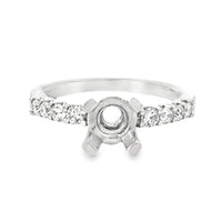 18kt White Gold Hidden Halo Natural Diamonds Semi-Mount Ring (0.5ct)
