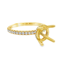 18kt Yellow Gold Natural Round Diamond Semi-Mount Ring (.40ct)