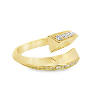 18kt Yellow Gold Natural Round Diamond Bypass Ring (.32ct)