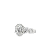 18kt White Gold Double Halo Natural Diamonds Semi-Mount Ring (1.09ct)