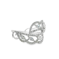 18kt White Gold Natural Marquise and Natural Round Diamond Fashion Ring (.72ct)