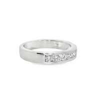 18kt White Gold Natural Round Diamond Wedding Ring (.78ct)