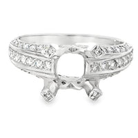 18kt White Gold Pave Natural Diamonds Semi-Mount Ring (0.58ct)