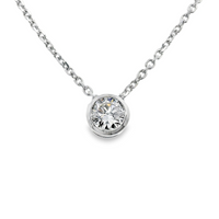 14kt White Gold Lab-Grown Round Diamond Pendant (.70ct)