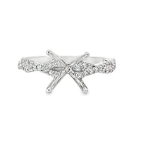 18kt White Gold Natural Round Diamond Semi-Mount Ring (.38ct)