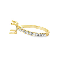 18K Yellow Gold Natural Round Diamond Semi-Mount Ring (.66ct)