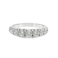 18kt White Gold Lab-Grown Round Diamond French Pave Wedding Ring (1.02ct)