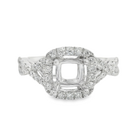18kt White Gold Full-Cut Diamond Semi-Mount Ring (.49ct)