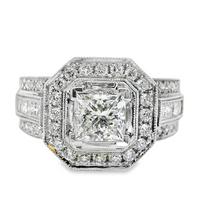 18kt White Gold Natural Princess Diamond Engagement Ring (2.02ct)