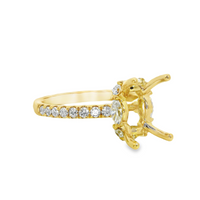18kt Yellow Gold Natural Round and Marquise Diamond Semi-Mount Ring (.77ct)