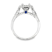 18kt White Gold Halo Natural Diamonds Semi-Mount Ring (1.03ct)