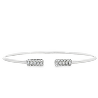 18kt White Gold Natural Round Diamond Bangle Bracelet (.33ct)