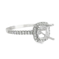 18kt White Gold Full-Cut Diamond Halo Semi-Mount Ring (.27ct)