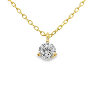 14kt Yellow Gold Lab-Grown Round Diamond Solitaire Pendant (.54ct)