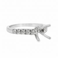 18kt White Gold Full-Cut Diamond Semi-Mount Ring (.47ct)