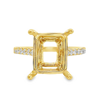 18kt Yellow Gold Natural Round Diamond Semi-Mount Ring (.24ct)