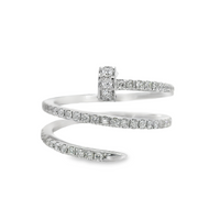18kt White Gold Natural Round Diamond Nail Ring (.45ct)