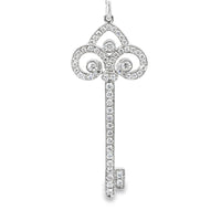 18kt White Gold Natural Diamond Key Pendant (0.6ct)