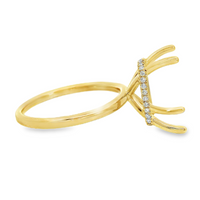 18kt Yellow Gold Natural Round Diamond Semi-Mount Ring (.11ct)